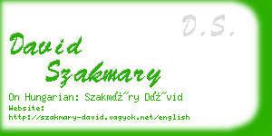 david szakmary business card